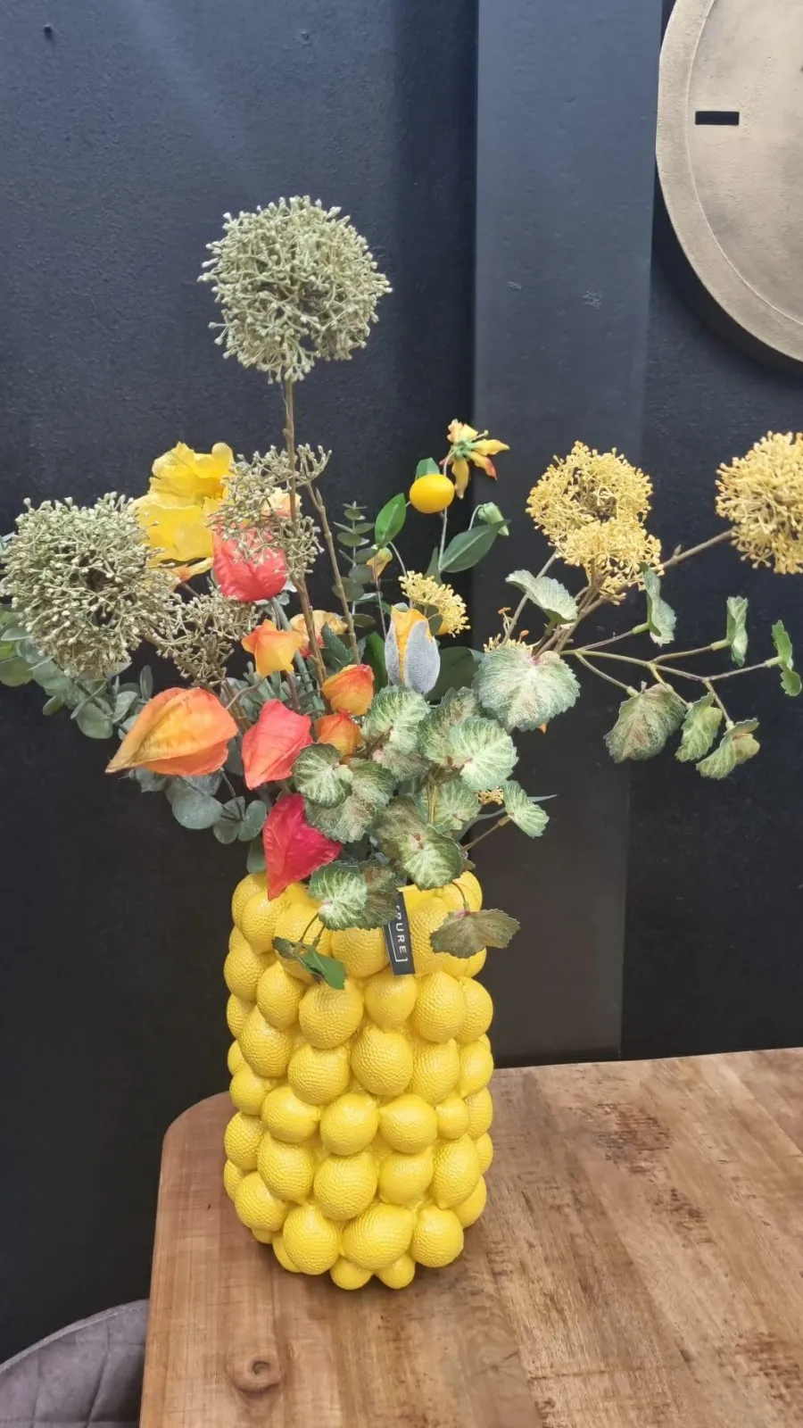 Light en Living Vaas deco LEMON geel - 33 cm hoog Best