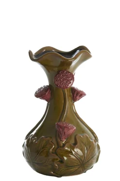Light en Living Vaas deco Ø20x32 cm ODALI keramiek groen+donker roze New