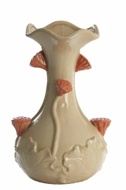 Light en Living Vaas deco Ø24x40 cm ODALI keramiek crème+oranje