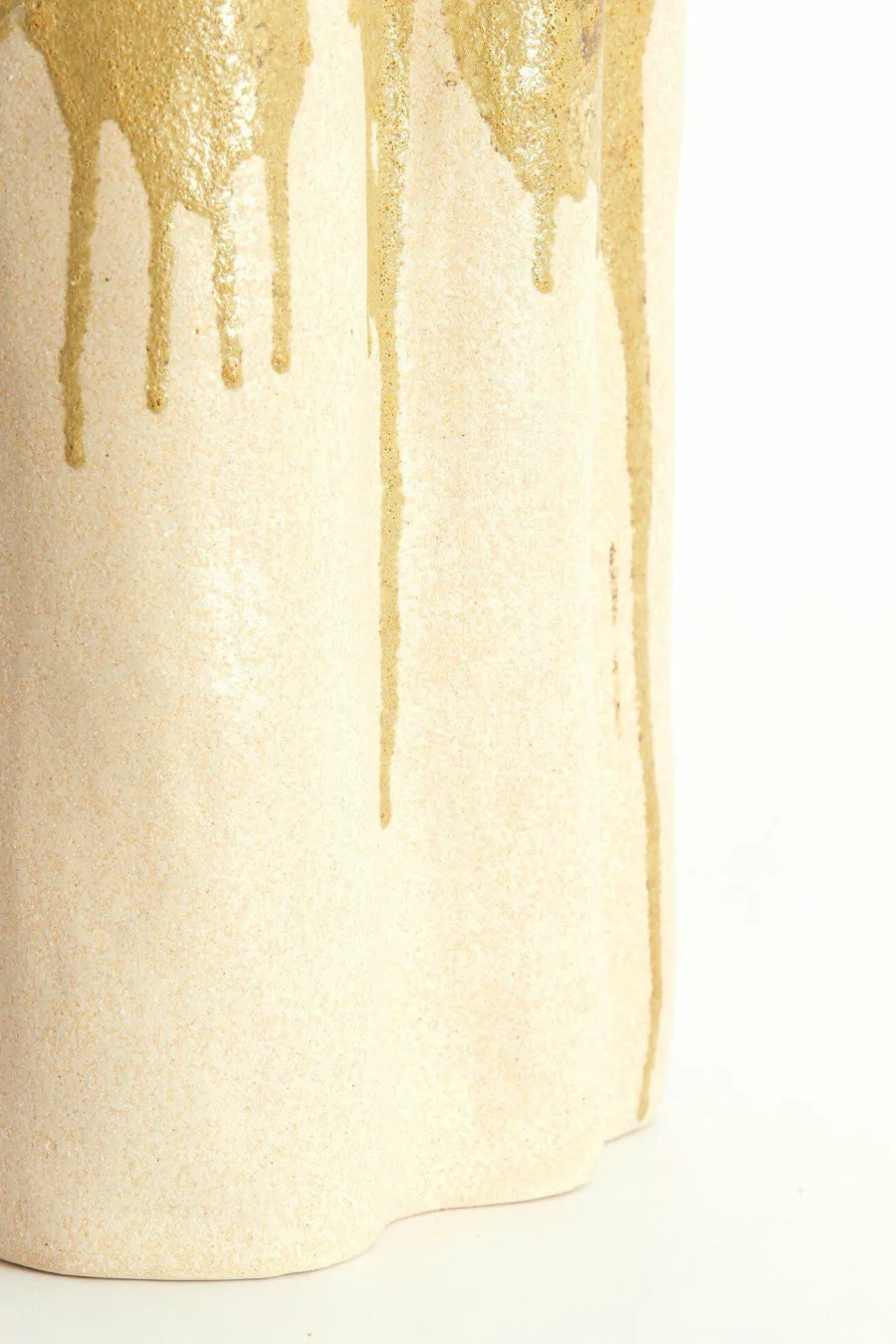 Light en Living Vaas deco 12x9,5x30 cm FLOVILLA keramiek crème+olijf groen Clearance