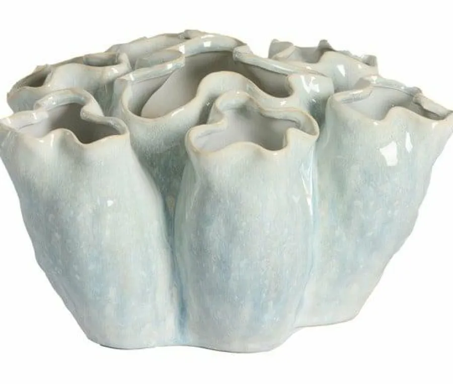 Light en Living Vaas deco Ø28x38 cm ZELATA keramiek crème+taupe Outlet