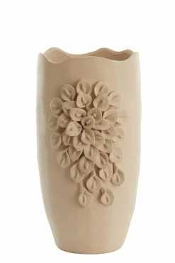 Light en Living Vaas deco 31,5X27X50 cm AMIATA keramiek mat crème Clearance