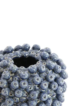 Light en Living Vaas deco Ø25,5x27 cm BERRIES keramiek donkerblauw Best