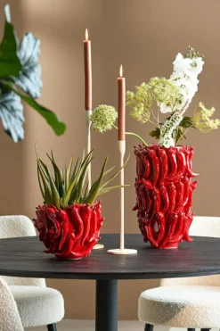 Light en Living Vaas deco 25,5x24,5x20,5 cm PEPPER keramiek rood Discount