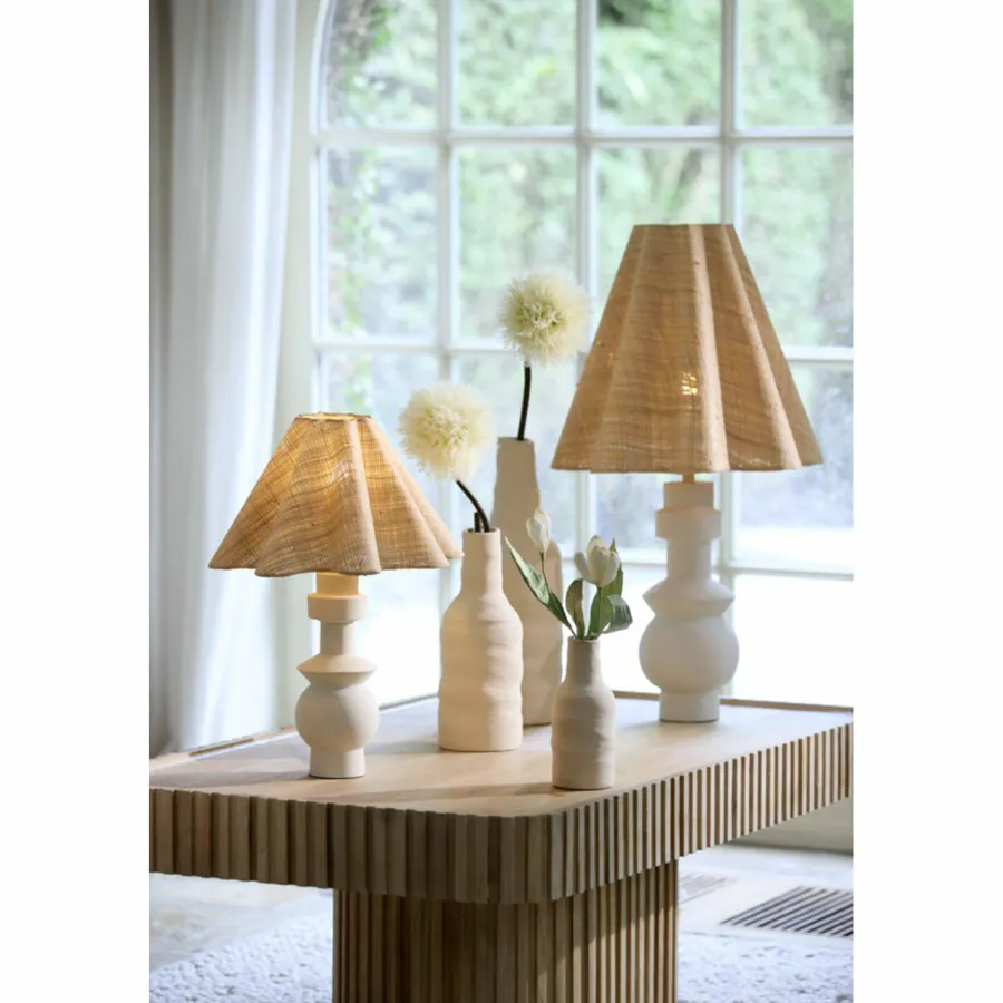 Light en Living Vaas deco Ø14,5x42 cm SESTO keramiek mat crème New