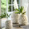 Light en Living Vaas deco Ø26x27 cm UBATE bamboe+schelp crème+bruin Sale