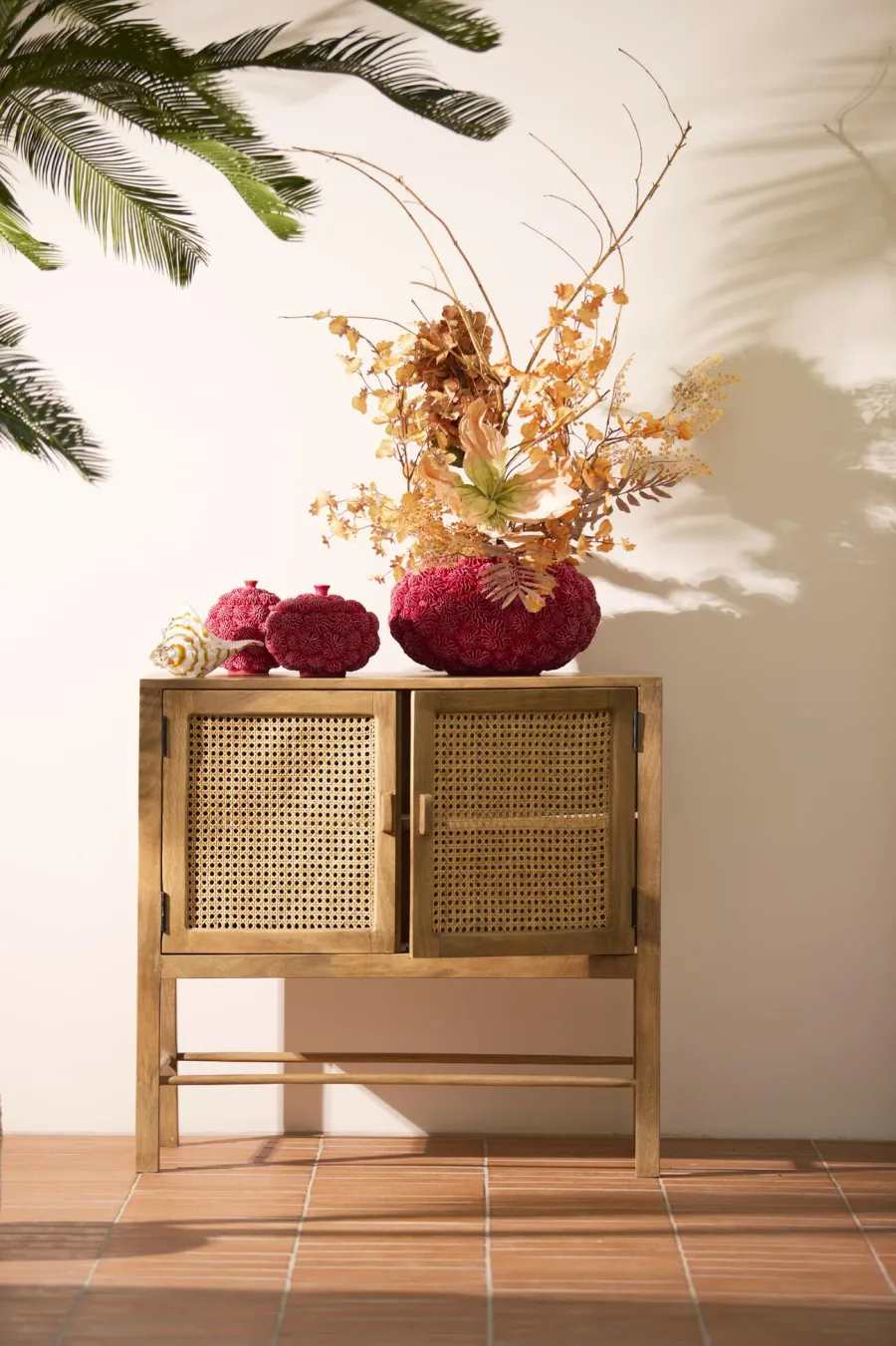 Light en Living Vaas Deco Ø37X21 Cm Coral Rood