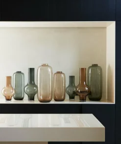 Light en Living Vaas KAELA glas grijs - 2 maten Clearance