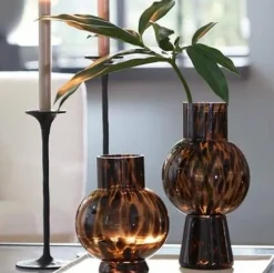Light en Living Vaas NARRA glas bruin-donker bruin - Ø17,5x31 cm Online