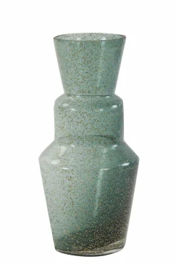 Light en Living Vaas TROSMU glas donker groen-goud - 2 maten Clearance