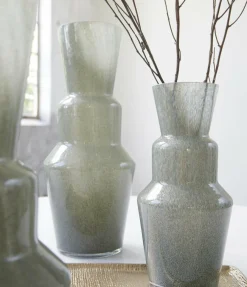 Light en Living Vaas TROSMU glas grijs-groen - 2 maten Hot