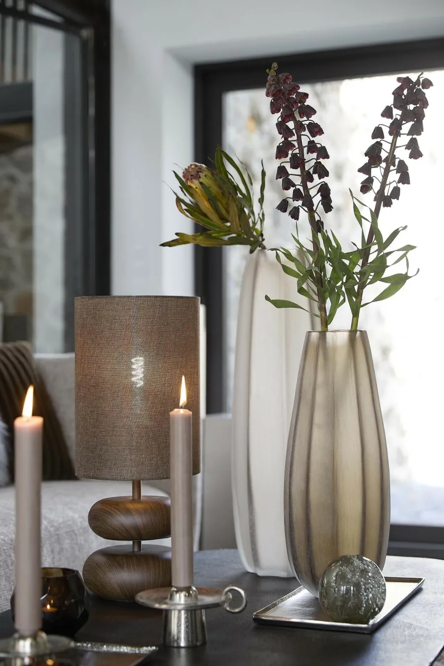 Light en Living Vaas Ø17,5x44,5 cm BRADLEY glas licht bruin Outlet