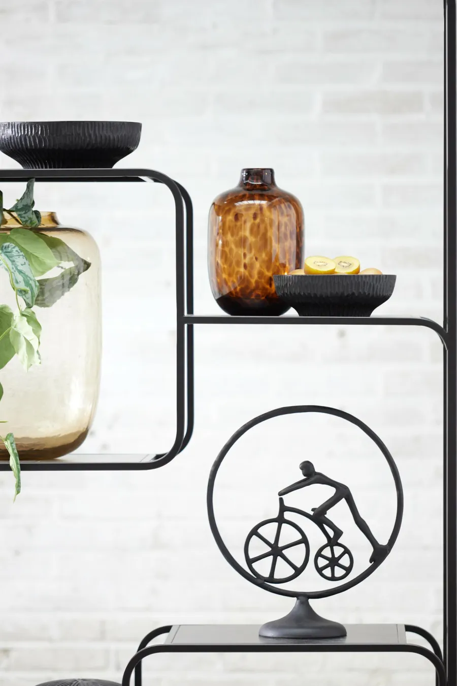 Light en Living Vaas Ø16x25 cm DAKAR Glas bruin-zwart New