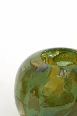 Light en Living Vaas Ø18x15,5 cm BEAUFORT glas groen-donker olijf groen