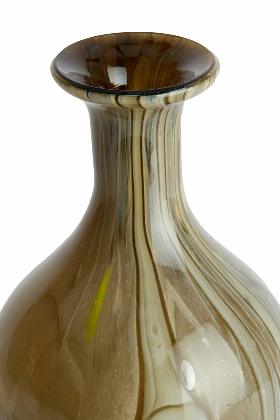 Light en Living Vaas Ø14,5x29,5 cm JORVEN glas taupe + olijfgroen Best