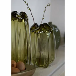 Light en Living Vaas Ø21x38 cm MURELA glas olijf groen Hot