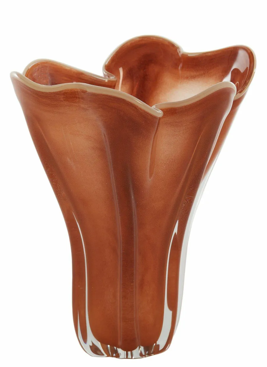 Light en Living Vaas Ø26X32 cm KAZUNO Glas helder terra+creme Hot