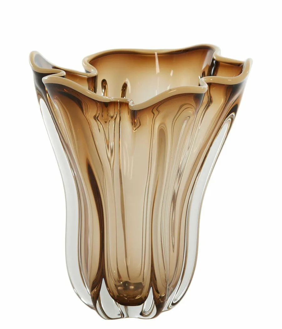 Light en Living Vaas Ø22X27 cm KAZUNO Glas helder bruin+grijs+creme Sale