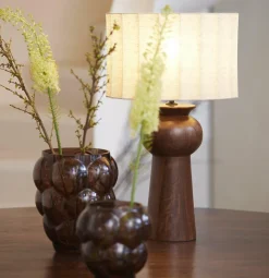 Light en Living Vaas Ø22x25 cm OWL glas donker bruin Hot