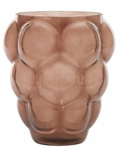 Light en Living Vaas Ø22x25 cm OWL glas donker bruin Hot