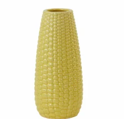 Light en Living Vaas Ø14x31 cm CORN keramiek geel Outlet