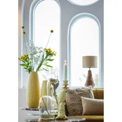 Light en Living Vaas Ø14x31 cm CORN keramiek geel Outlet