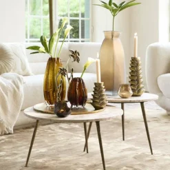 Light en Living Vaas 24,5x22,5x50,5 cm VELIKO glas donker bruin Online
