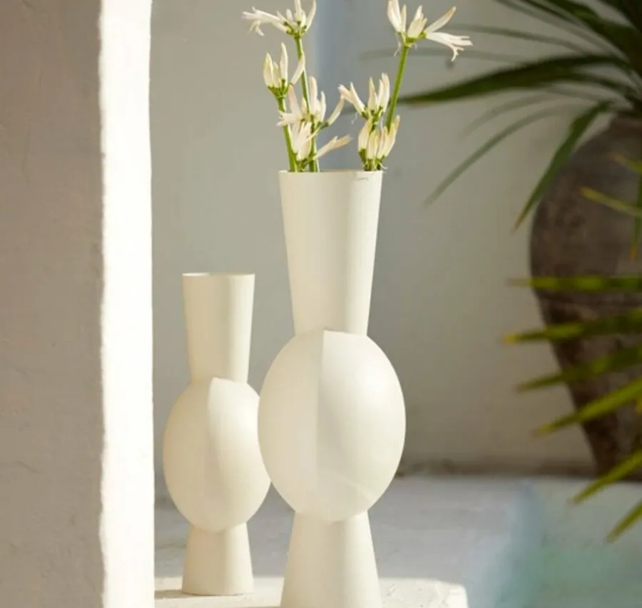 Light en Living Vaas 47x26x100 cm KAVANDU crème Online
