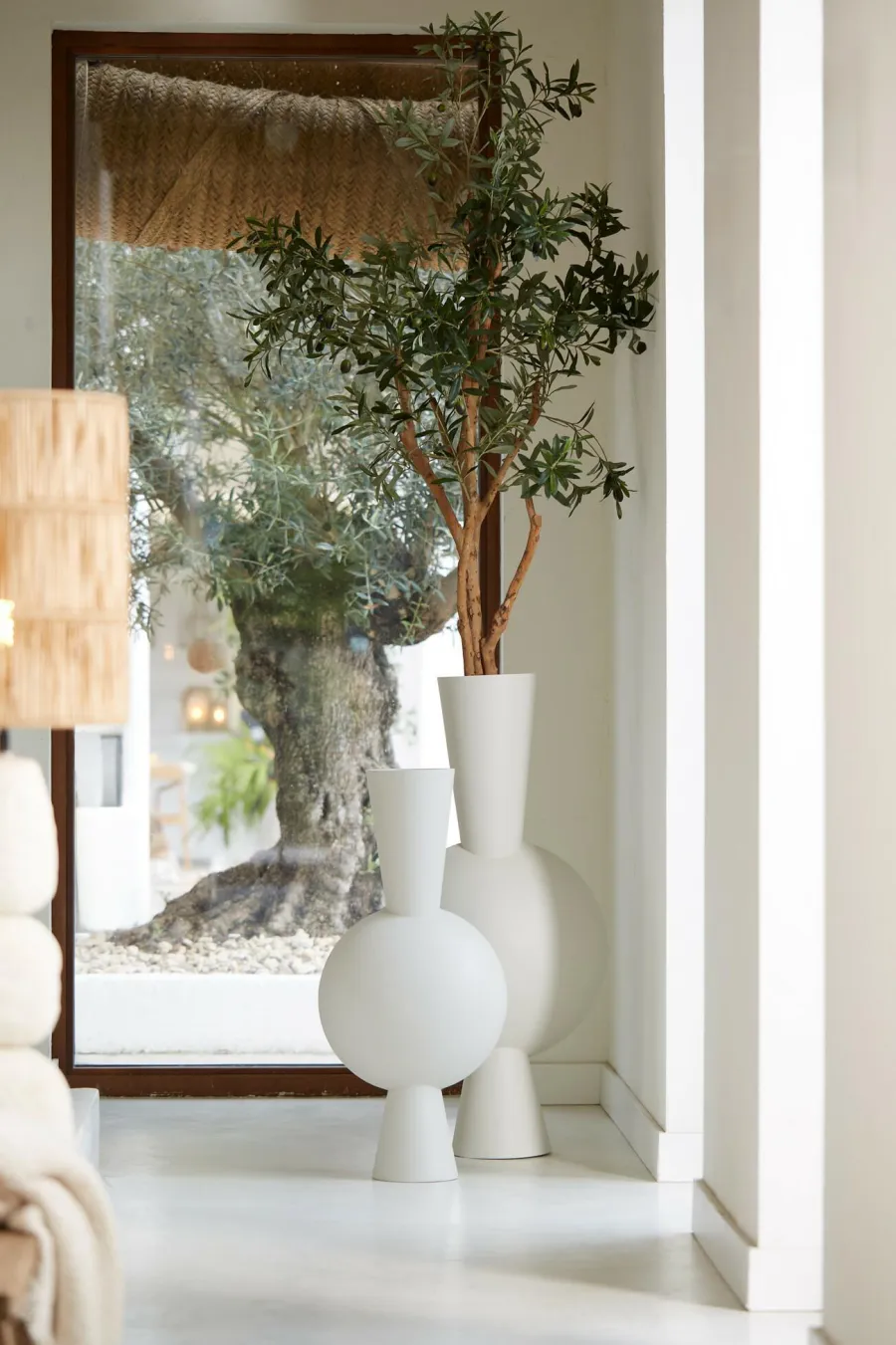 Light en Living Vaas 47x26x100 cm KAVANDU crème Online