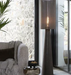 Light en Living Vloerlamp Ø38x180 cm MICKY linnen bruin Discount
