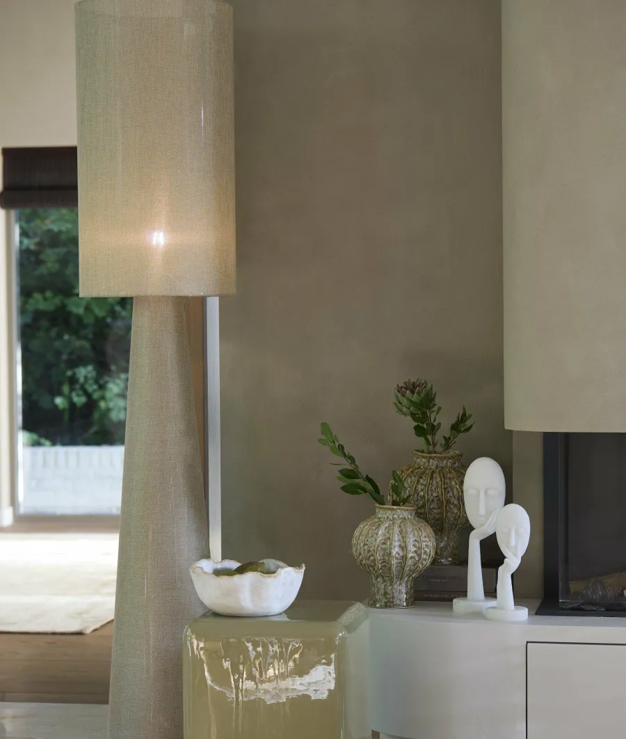 Light en Living Vloerlamp Ø38x180 cm MICKY linnen olijf groen Online