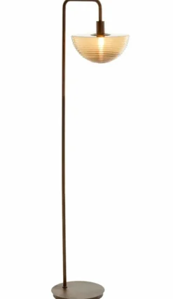 Light en Living Vloerlamp 43x30x165 cm BAYLIE hout print d bruin+bruin glas Online