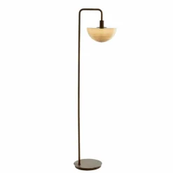 Light en Living Vloerlamp 43x30x165 cm BAYLIE hout print d bruin+bruin glas Online