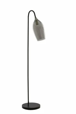 Light en Living Vloerlamp 67x30,5x160 cm LUKARO glas smoke+mat zwart Clearance