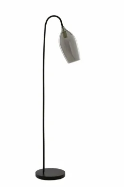 Light en Living Vloerlamp 67x30,5x160 cm LUKARO glas smoke+mat zwart Clearance