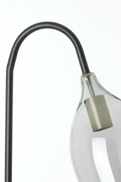 Light en Living Vloerlamp 67x30,5x160 cm LUKARO glas smoke+mat zwart Clearance