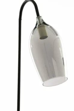 Light en Living Vloerlamp 67x30,5x160 cm LUKARO glas smoke+mat zwart Clearance