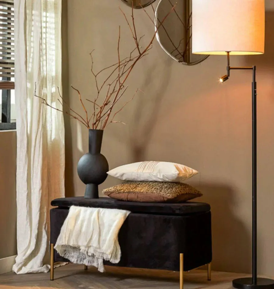 Light en Living Vloerlamp Ø25x140 cm MONTANA mat zwart met LED
