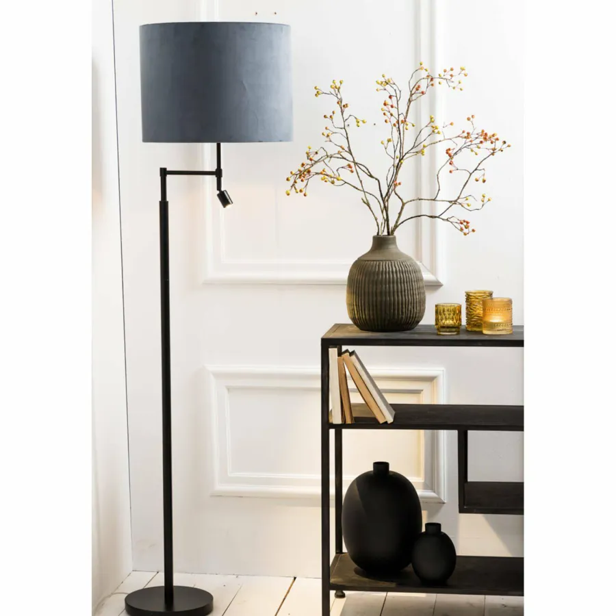 Light en Living Vloerlamp Ø25x140 cm MONTANA mat zwart met LED