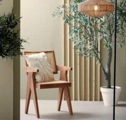 Light en Living Vloerlamp Ø43x164 cm LYRA naturel+mat zwart Discount