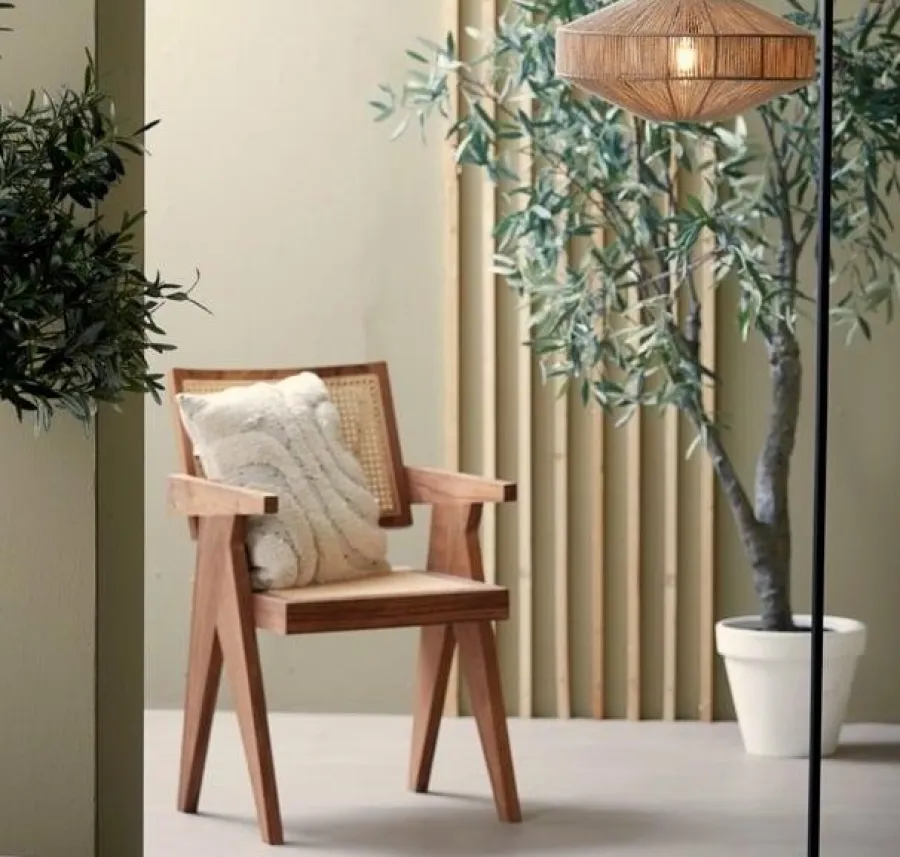 Light en Living Vloerlamp Ø43x164 cm LYRA naturel+mat zwart Discount