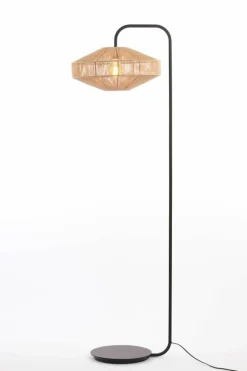 Light en Living Vloerlamp Ø43x164 cm LYRA naturel+mat zwart Discount