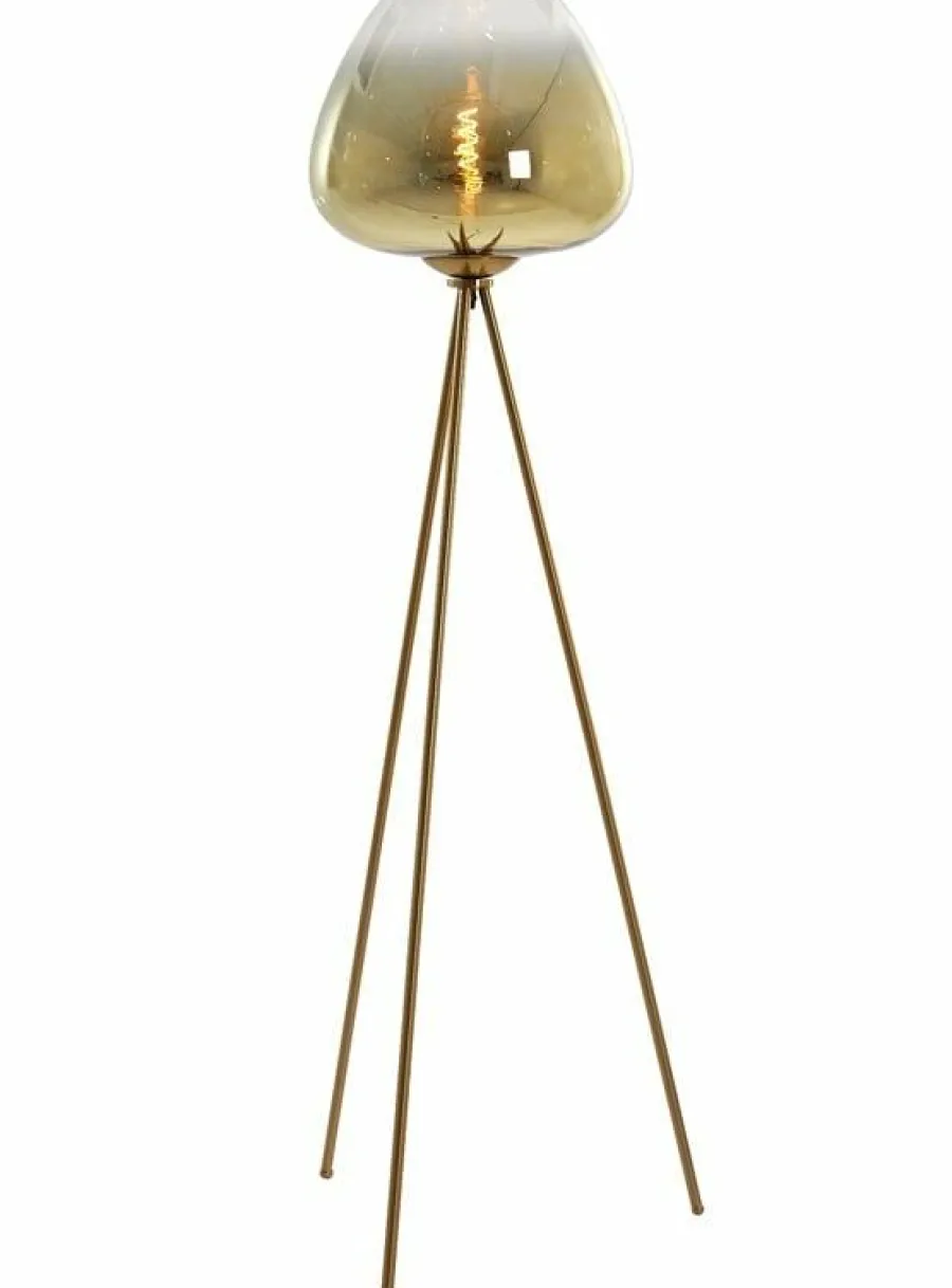 Light en Living Vloerlamp Ø42x146 cm MAYSON glas goud-helder+goud Clearance