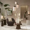 Light en Living Vloerlamp Ø23x159 cm DANIA hout print d bruin+touw crème Discount