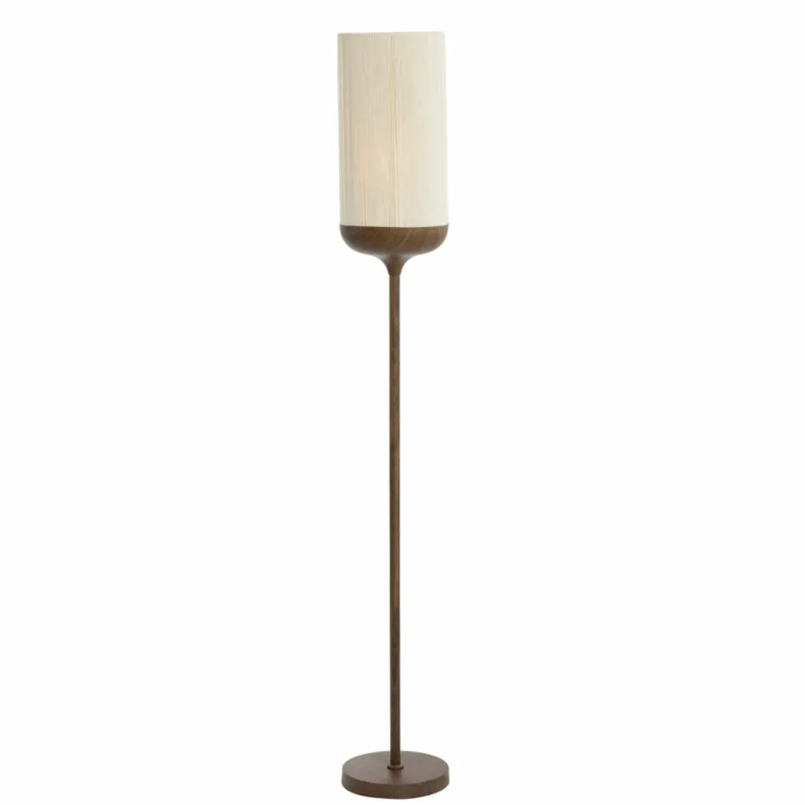 Light en Living Vloerlamp Ø23x159 cm DANIA hout print d bruin+touw crème Discount
