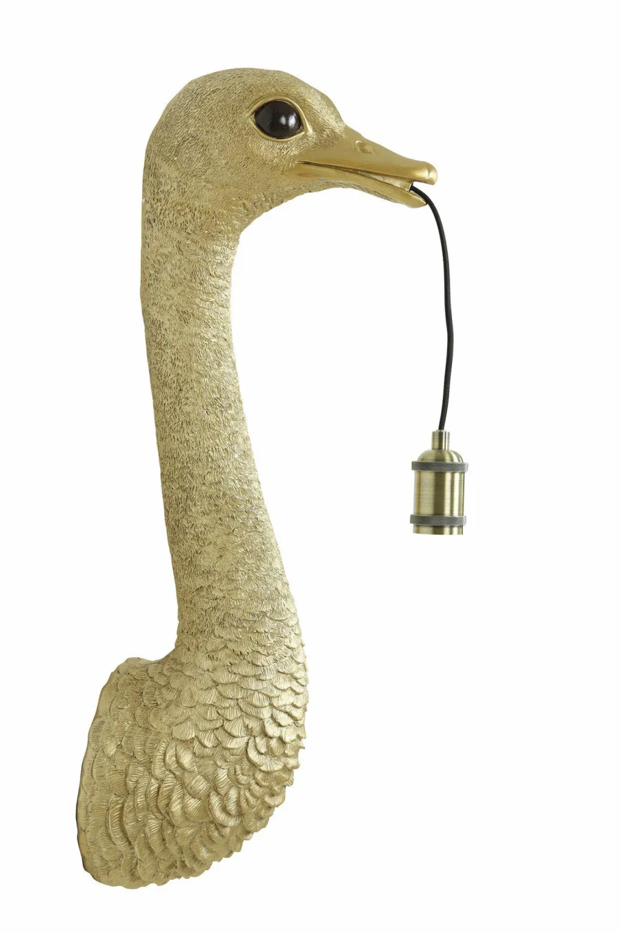 Light en Living Wandlamp Struisvogel goud of zwart - 2 maten Clearance