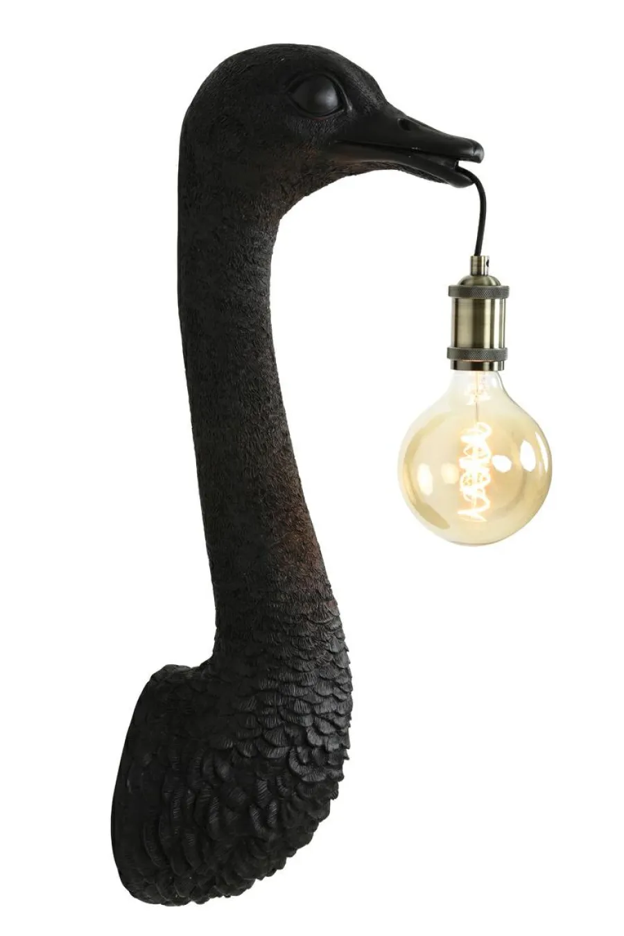 Light en Living Wandlamp Struisvogel goud of zwart - 2 maten Clearance
