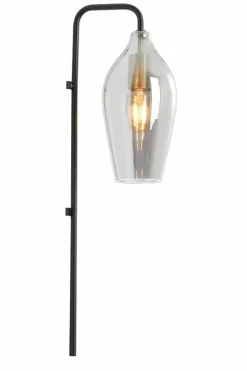 Light en Living Wandlamp 28x20x65 cm LUKARO glas smoke+mat zwart New