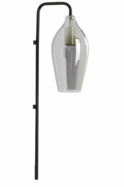 Light en Living Wandlamp 28x20x65 cm LUKARO glas smoke+mat zwart New
