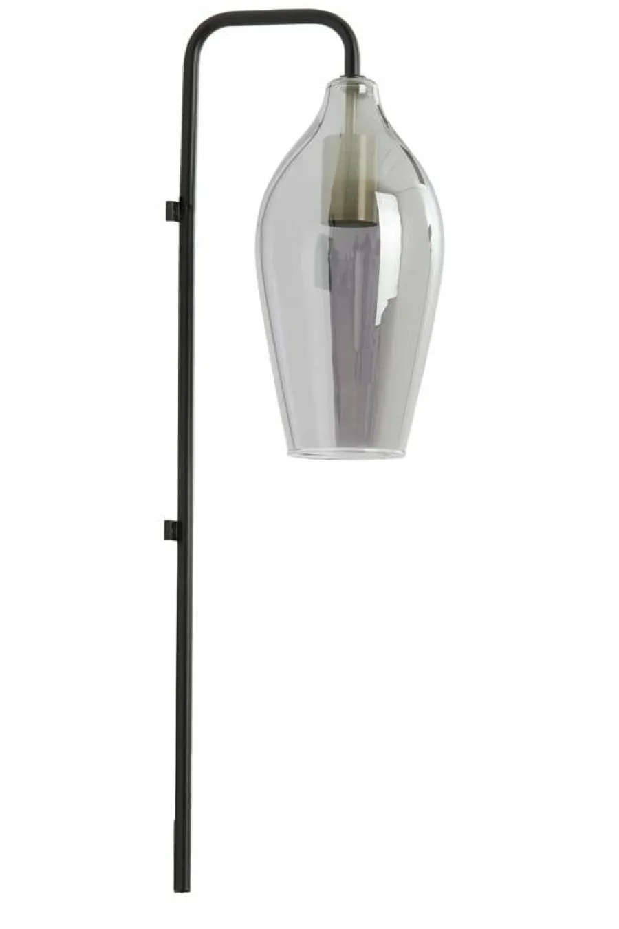 Light en Living Wandlamp 28x20x65 cm LUKARO glas smoke+mat zwart New